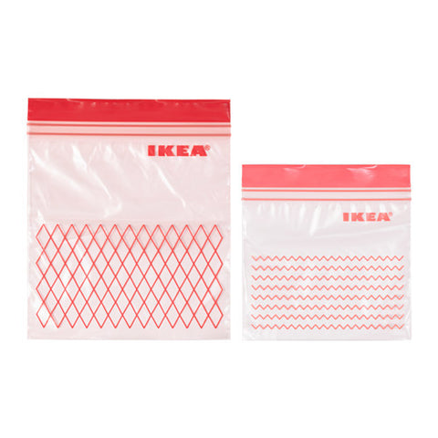 Ikea Ziplock Bag Red 1L and 0.4L x30